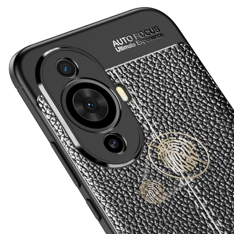 Funda TPU para Huawei Nova 11 con Textura Litchi a Prueba de Golpes (Negro)