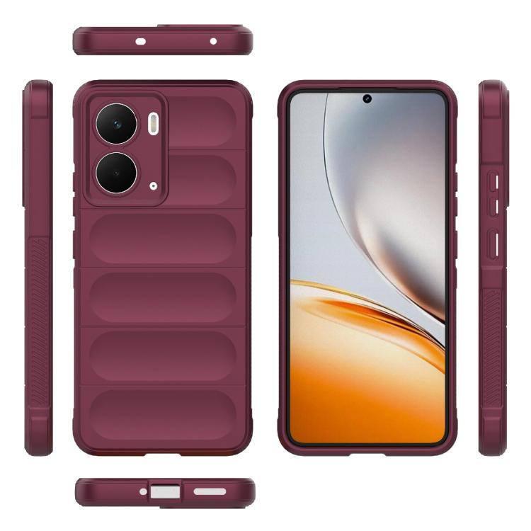 Funda de TPU y Franela con Protección Mágica Global para Realme P3 5G (Rojo Vino)