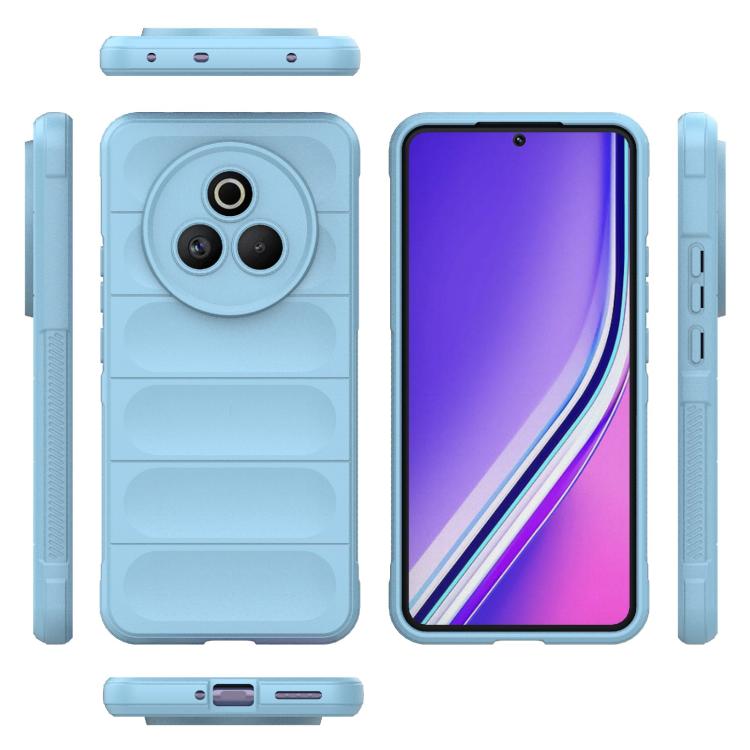 Funda de TPU y Franela con Protección Mágica Global para Realme P3 Pro 5G (Azul Claro)