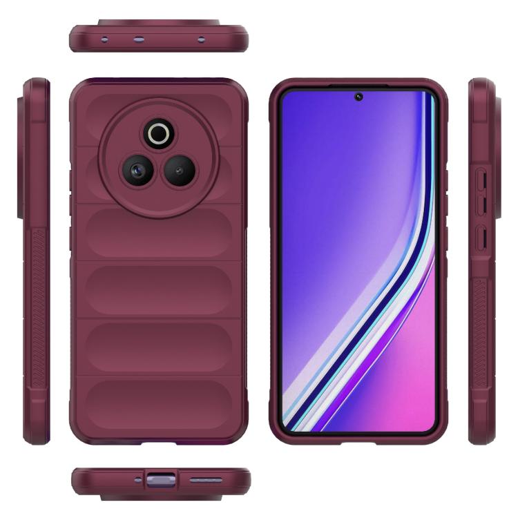 Funda de TPU y Franela con Protección Mágica Global para Realme P3 Pro 5G (Rojo Vino)
