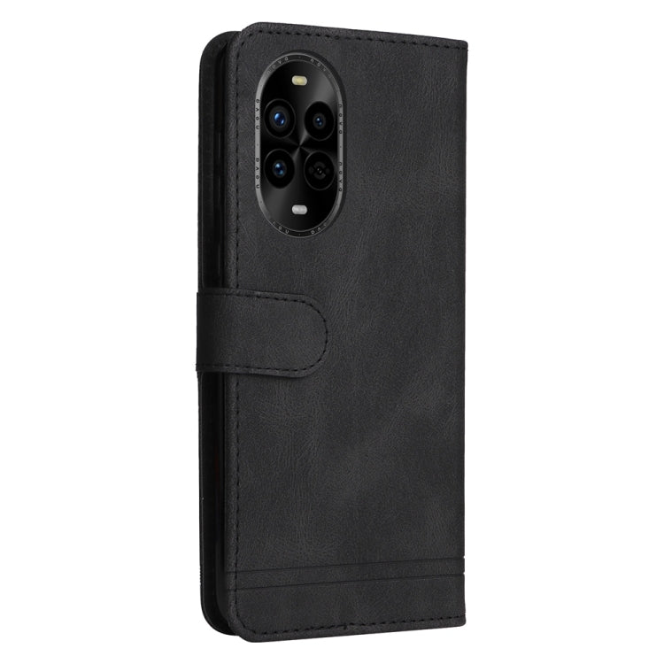 Funda de Cuero con Botones de Metal y Diseño Árbol de la Vida para Huawei Nova 13 Pro (Negro)