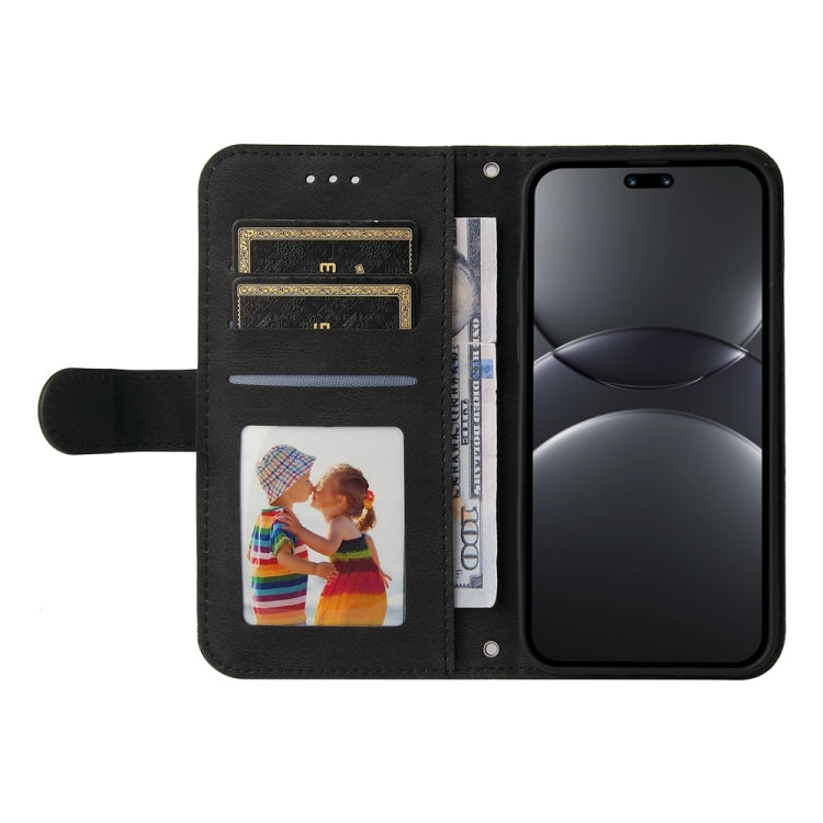Funda de Cuero con Botones de Metal y Diseño Árbol de la Vida para Huawei Nova 13 Pro (Negro)
