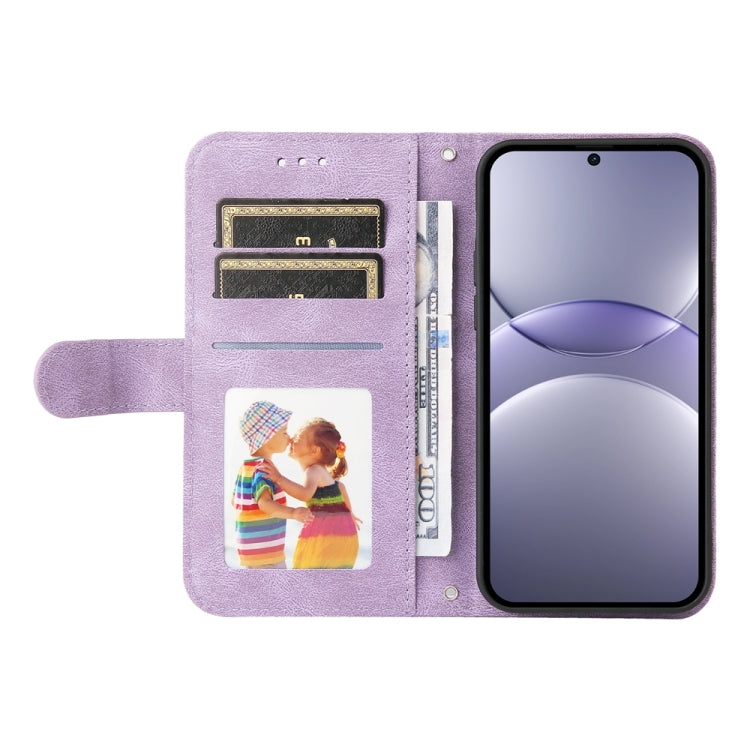 Funda de Cuero Huawei Nova 13/Nova 12 con Botones de Metal y Árbol de la Vida (Morado)