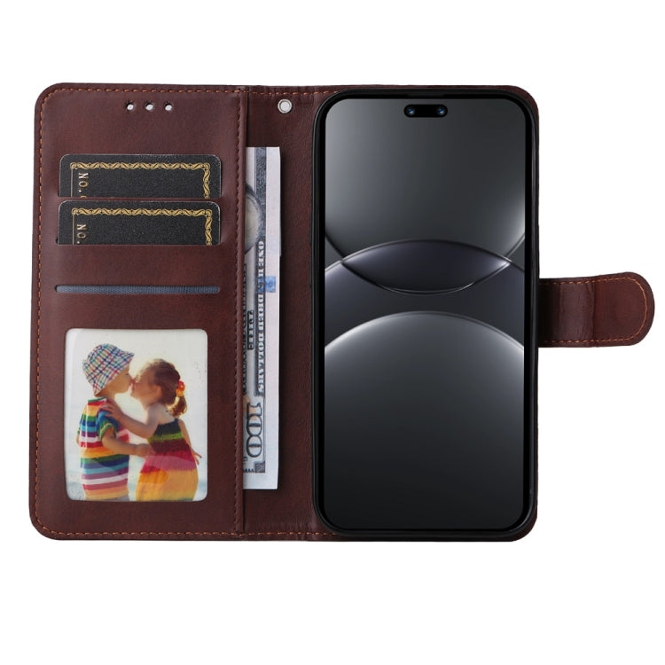 Funda Piel con Tapa y Textura de Becerro para Huawei Nova 13 Pro (Marrón)