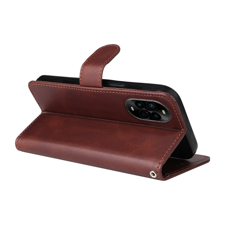 Funda Piel con Tapa y Textura de Becerro para Huawei Nova 13 Pro (Marrón)