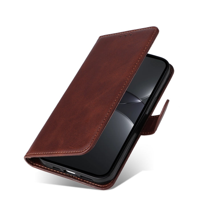 Funda Piel con Tapa y Textura de Becerro para Huawei Nova 13 Pro (Marrón)