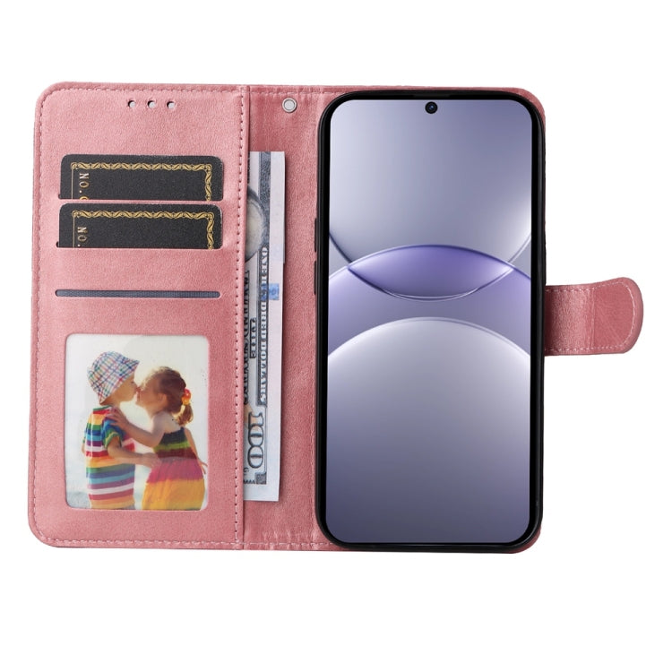 Funda Clásica de Piel con Tapa y Textura de Becerro para Huawei Nova 13/Nova 12 (Oro Rosa)
