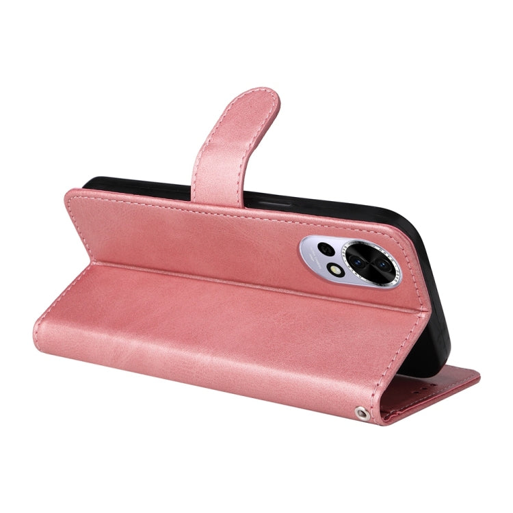Funda Clásica de Piel con Tapa y Textura de Becerro para Huawei Nova 13/Nova 12 (Oro Rosa)