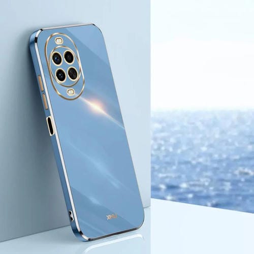 Funda de TPU con borde recto 6D galvanizado para Huawei Nova 14 Ultra XINLI (azul celeste)
