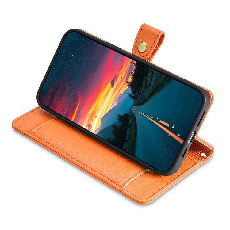 Funda de Cuero OnePlus Nord Ce 4 Lite 5G con Cremallera y Textura de Oveja (Naranja)