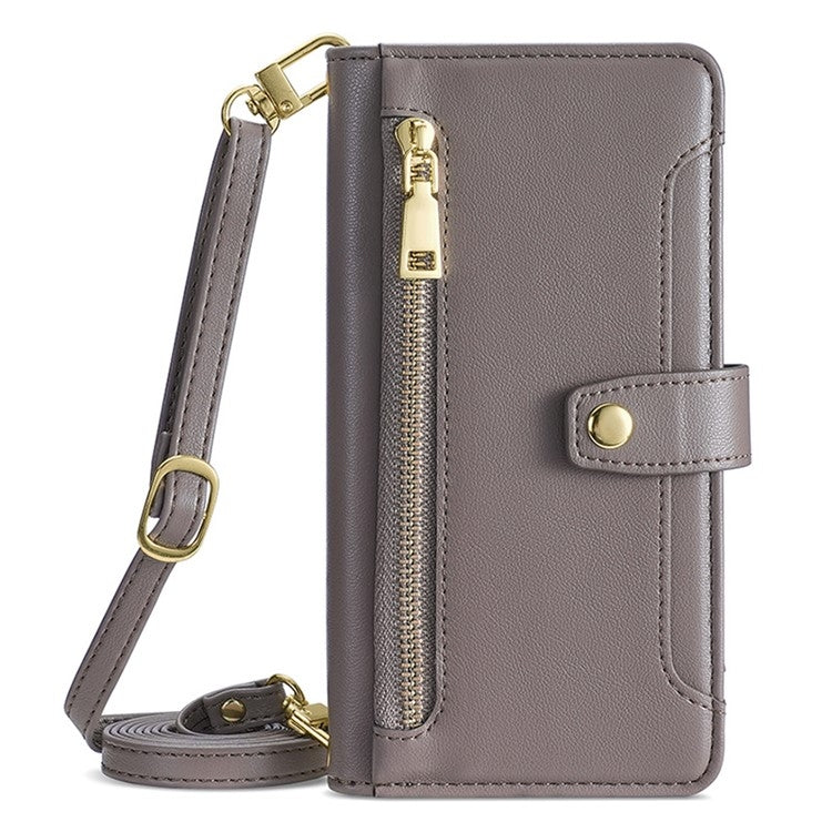 Funda de Cuero para OnePlus Nord Ce 4 Lite 5G con Cremallera y Diseño de Oveja (Gris)