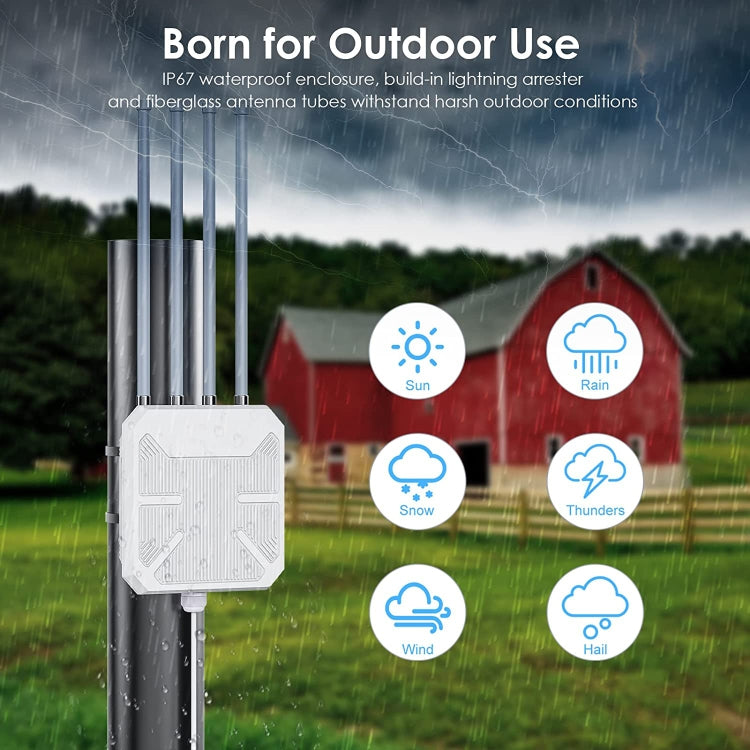 Extensor WIFI Exterior Wavlink Wn573Hx1 WIFI 6 Ax1800 Doble Banda Largo Alcance (Enchufe Reino Unido)