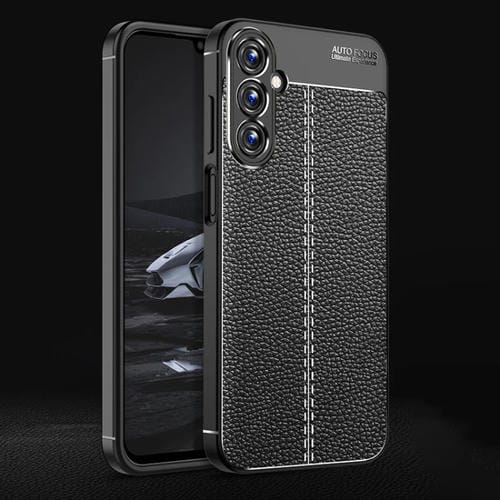 Funda para Teléfono Samsung Galaxy A15 Litchi Texture TPU a Prueba de Golpes (Negro)