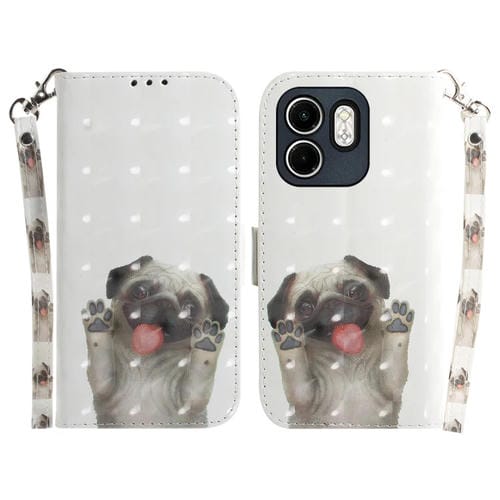 Funda de Cuero con Tapa Horizontal 3D para Infinix Hot 50I Smart 9 (Pug)