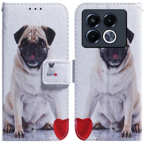 Funda de Cuero con Tapa y Dibujo a Color para Infinix Note 40 5G (Pug)