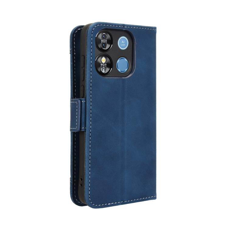 Funda de Piel Textura Becerro con Ranuras para Tarjetas para Oukitel C57S (Azul)
