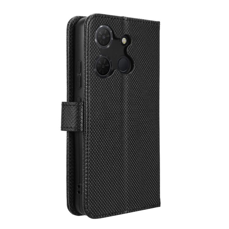 Funda de Cuero con Textura de Diamante para Teléfono TCL 503 (Negro)