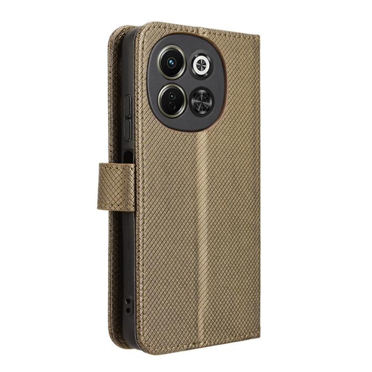 Funda Cuero Textura Diamante para Tecno Pova 6 Neo 5G Spark 30 5G (Marrón)