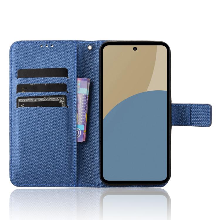 Funda de Cuero para Sharp Aquos Sense9 con Textura de Diamante (Azul)