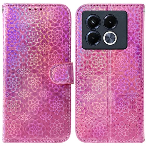 Funda de Cuero con Hebilla Magnética para Teléfono Infinix Note 40 5G (Rosa)