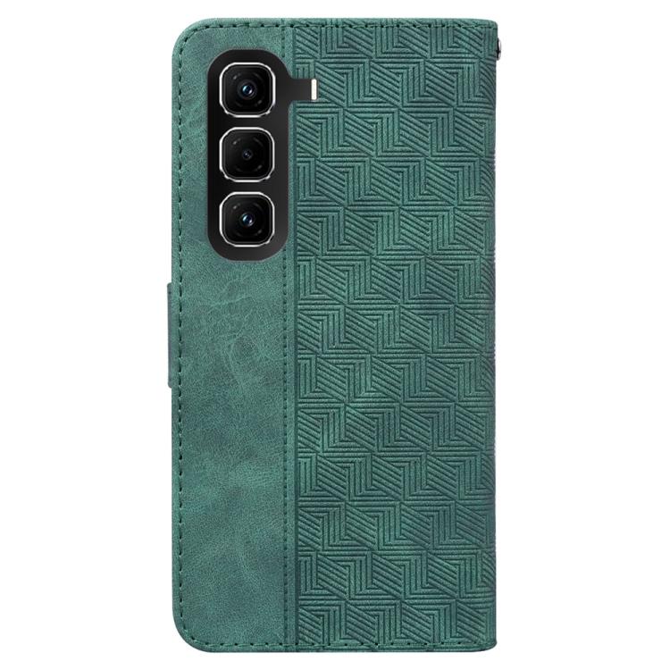 Funda de cuero con relieve geométrico para Infinix Hot 50 Pro 4G (verde)