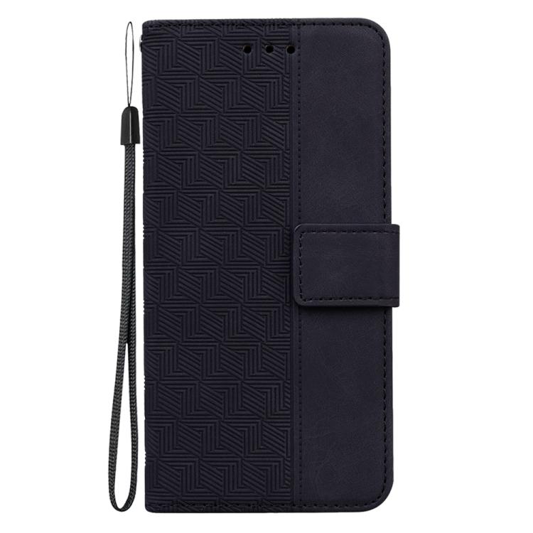 Funda de cuero con relieve geométrico para Infinix Hot 50 Pro+ 4G (negra)