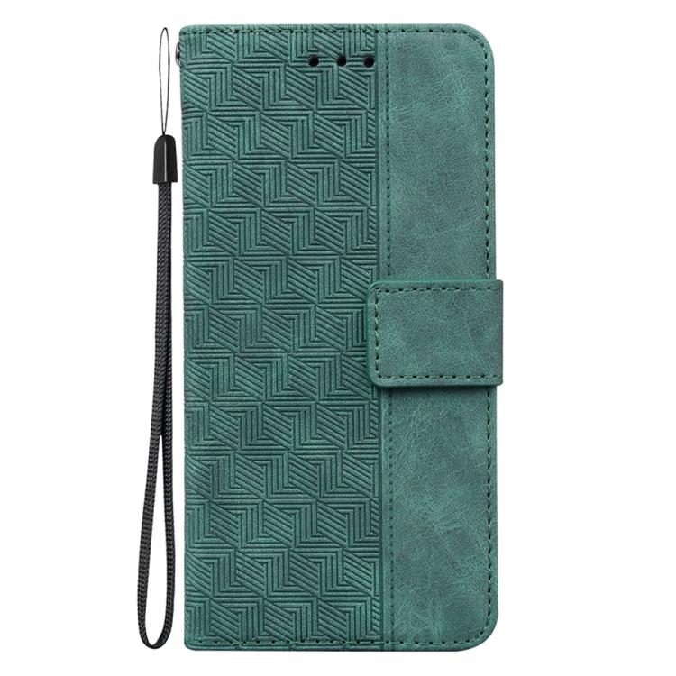 Funda de cuero con relieve geométrico para Infinix Note 50 Pro+ (verde)
