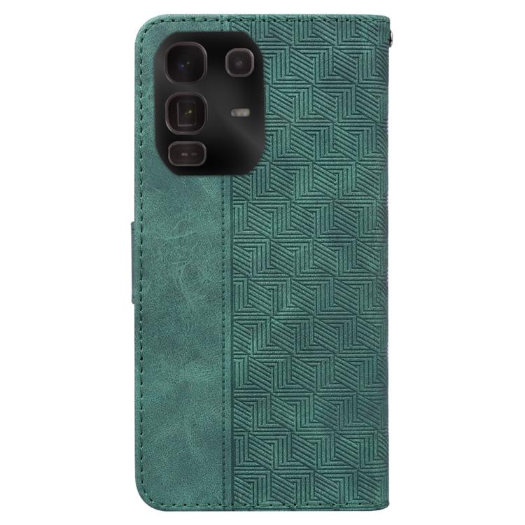 Funda de cuero con relieve geométrico para Infinix Note 50 Pro+ (verde)