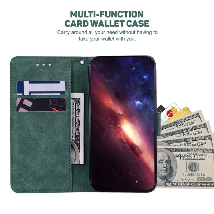 Funda de cuero con relieve geométrico para Infinix Note 50 Pro+ (verde)