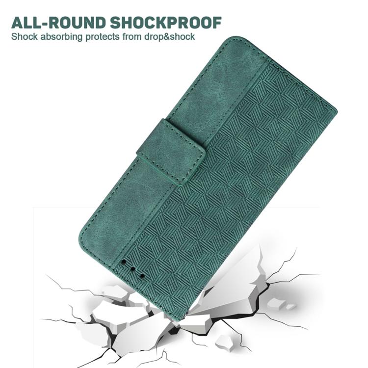 Funda de cuero con relieve geométrico para Infinix Note 50 Pro+ (verde)