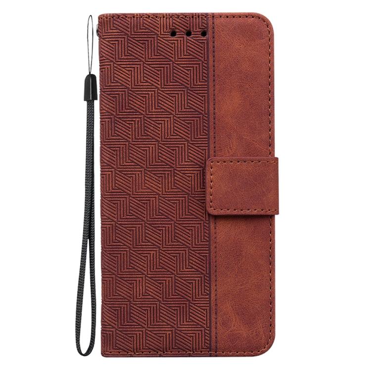 Funda de cuero con relieve geométrico para Infinix Zero 40 4G/5G (marrón)