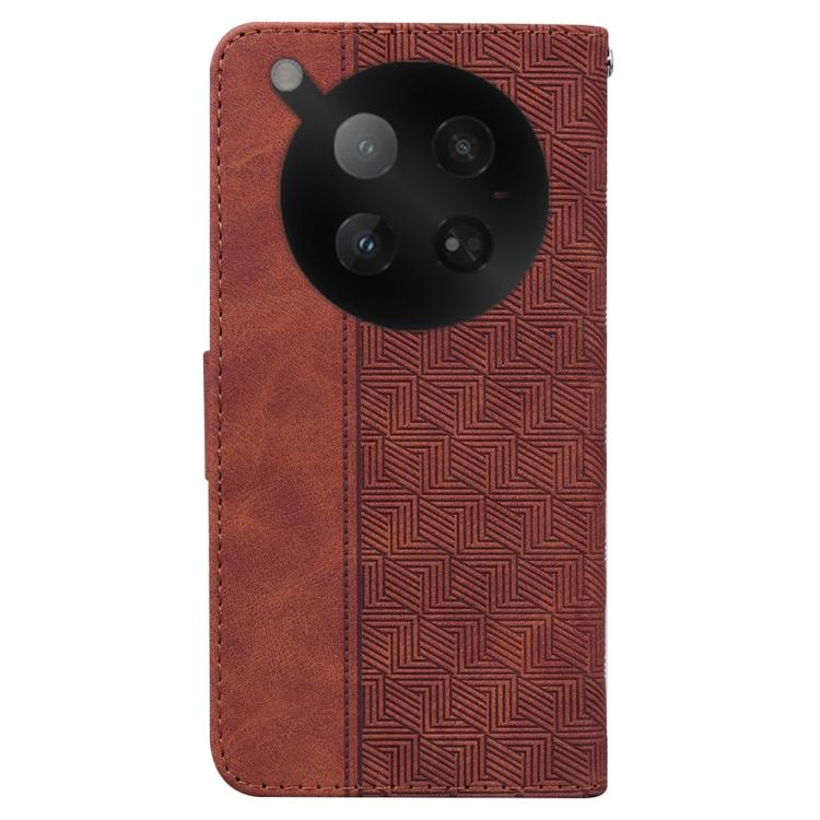 Funda de cuero con relieve geométrico para Infinix Zero 40 4G/5G (marrón)