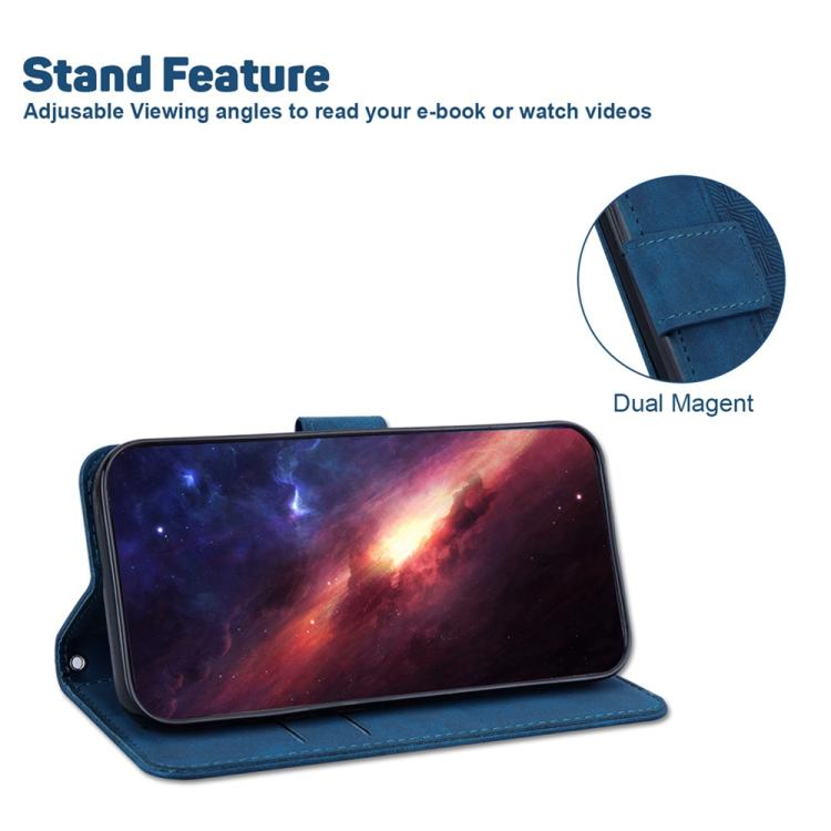 Funda de cuero con relieve geométrico para Infinix Zero 40 4G/5G (azul)