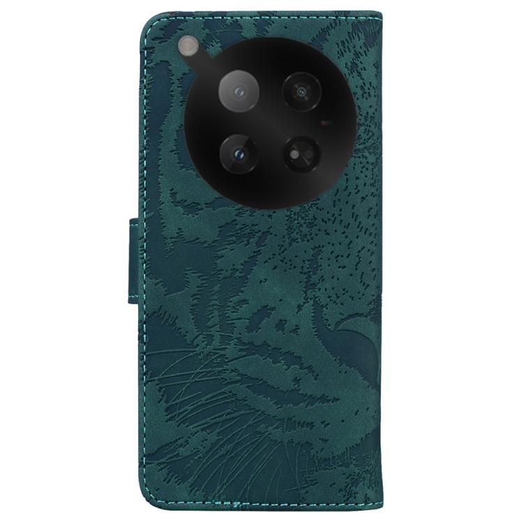 Funda de cuero con tapa y estampado de tigre para Infinix Zero 40 4G/5G (verde)