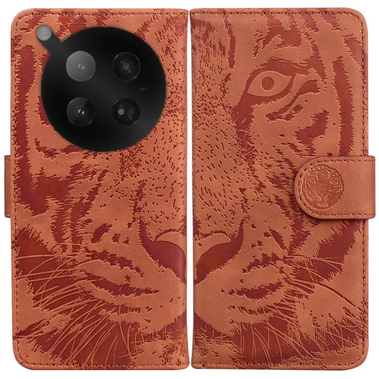 Funda de cuero con tapa y estampado de tigre para Infinix Zero 40 4G/5G (marrón)