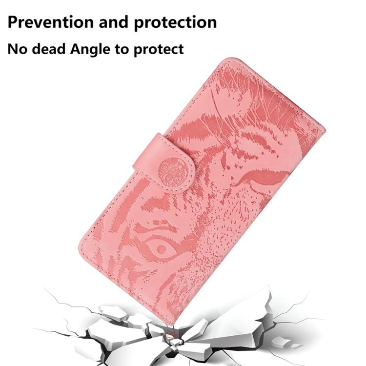 Funda de cuero con tapa y estampado de tigre para Infinix Zero 40 4G/5G (rosa)