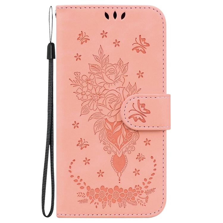 Funda de cuero con relieve de mariposa rosa para Infinix Zero 40 4G/5G (rosa)