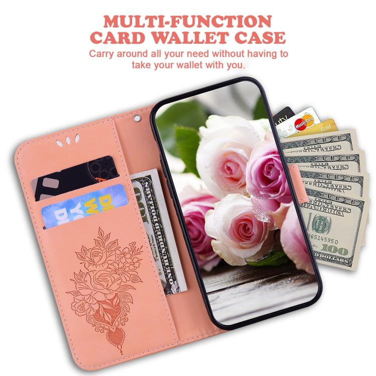 Funda de cuero con relieve de mariposa rosa para Infinix Zero 40 4G/5G (rosa)
