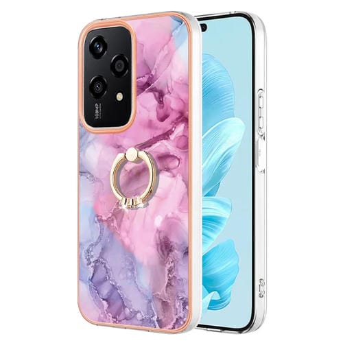 Estuche para Teléfono Honor 200 Lite con IMD Doble Cara y Anillo (Rosa)
