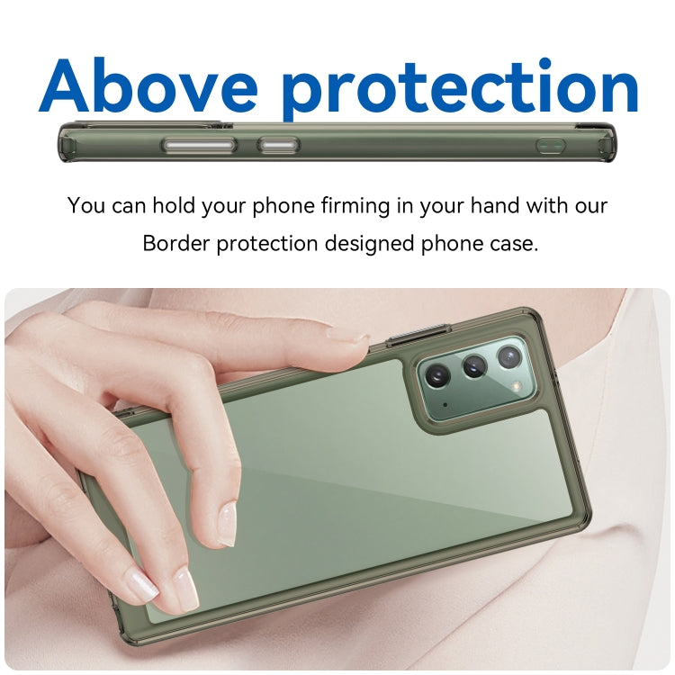 Para Samsung Galaxy Note20 Colorful Series Acrylic + TPU Phone Case (Gris transparente)