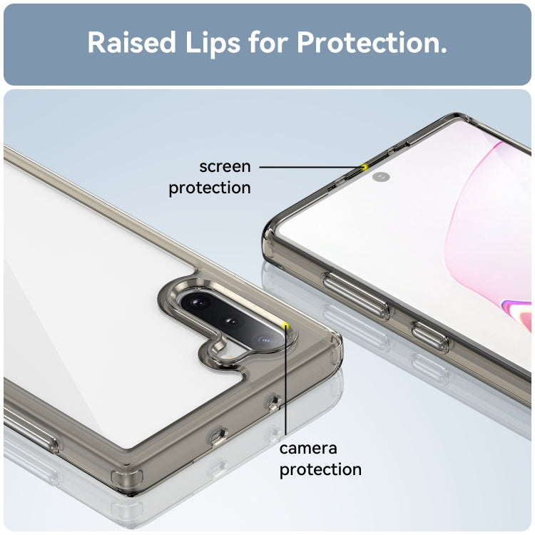 Para Samsung Galaxy Note10 Colorful Series Acrylic + TPU Phone Case (Gris transparente)