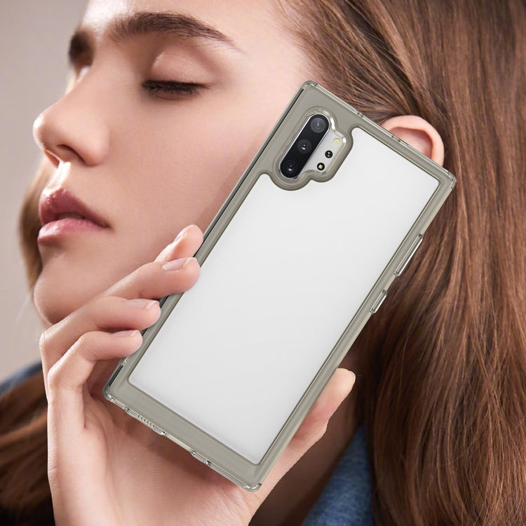 Para Samsung Galaxy Note10+ Colorful Series Acrylic + TPU Phone Case (Gris transparente)