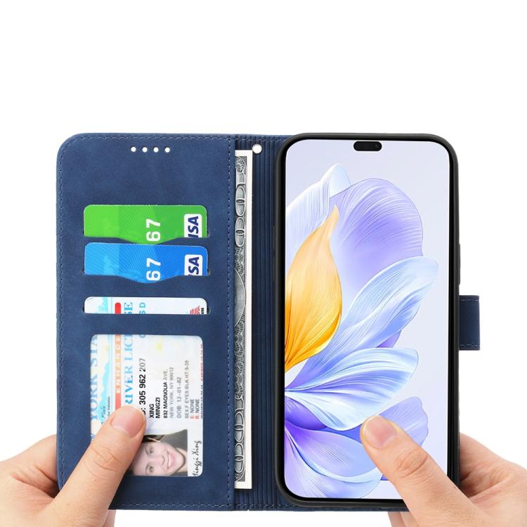 Funda híbrida de Cuero PU y TPU Dierfeng Dream Line para Huawei Nova 13 Pro (Azul)