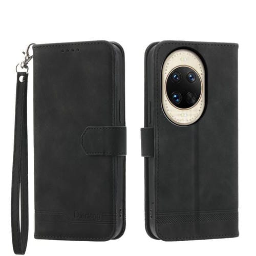 Funda híbrida de TPU y cuero sintético Dierfeng Dream Line para Huawei nova 14 Ultra (negra)