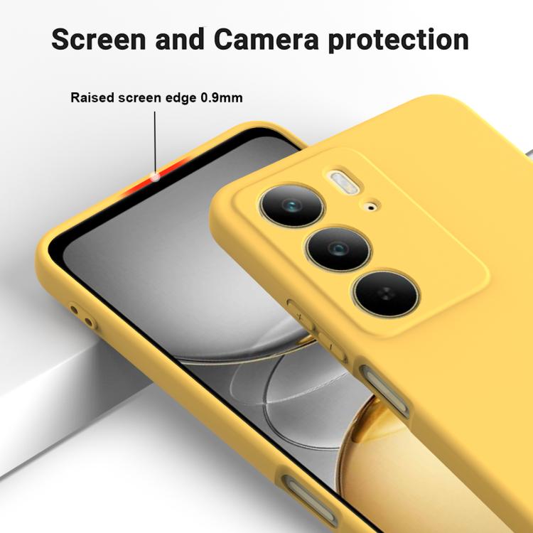 Funda de Silicona Líquida a Prueba de Golpes para Realme C75X (Amarilla)