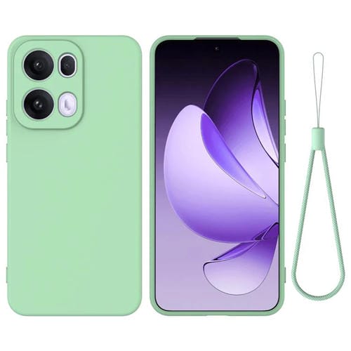 Funda de Silicona Líquida a Prueba de Golpes para Oppo Reno13 Pro 5G (Color Puro Global, Verde)