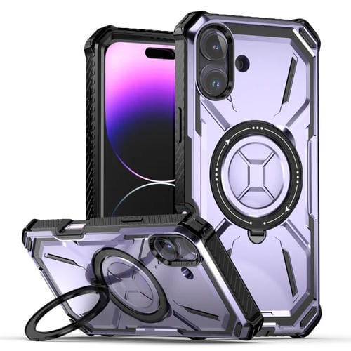 Funda para teléfono Armor Series iPhone 16 Plus con soporte (Morado Claro)