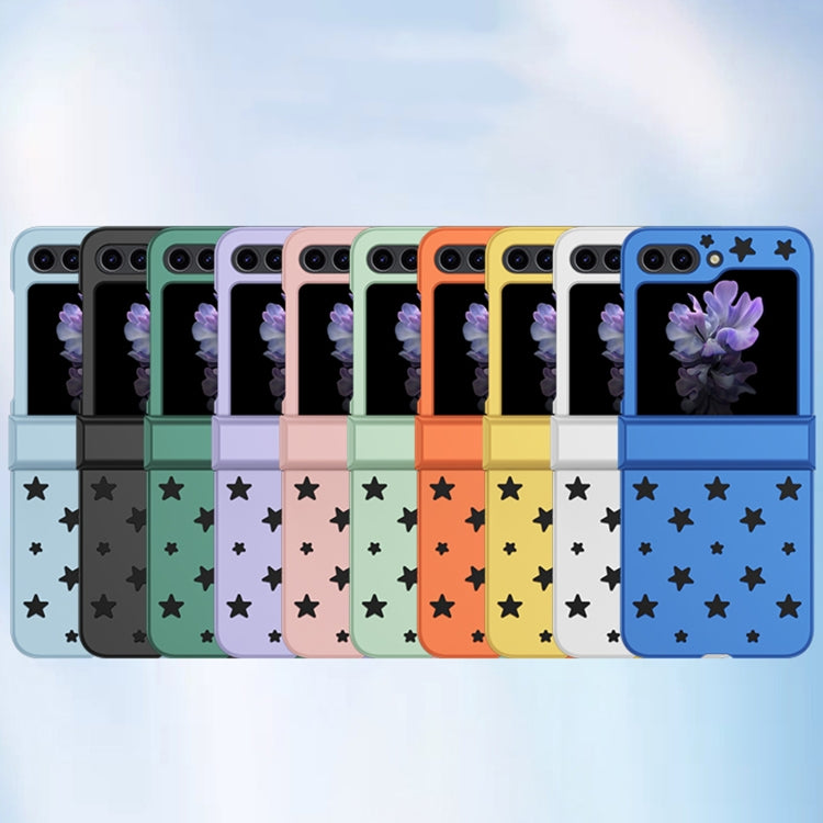 Para Samsung Galaxy Z Flip5 Star Pattern PC Skin Feel Funda para teléfono a prueba de golpes (Blanco)