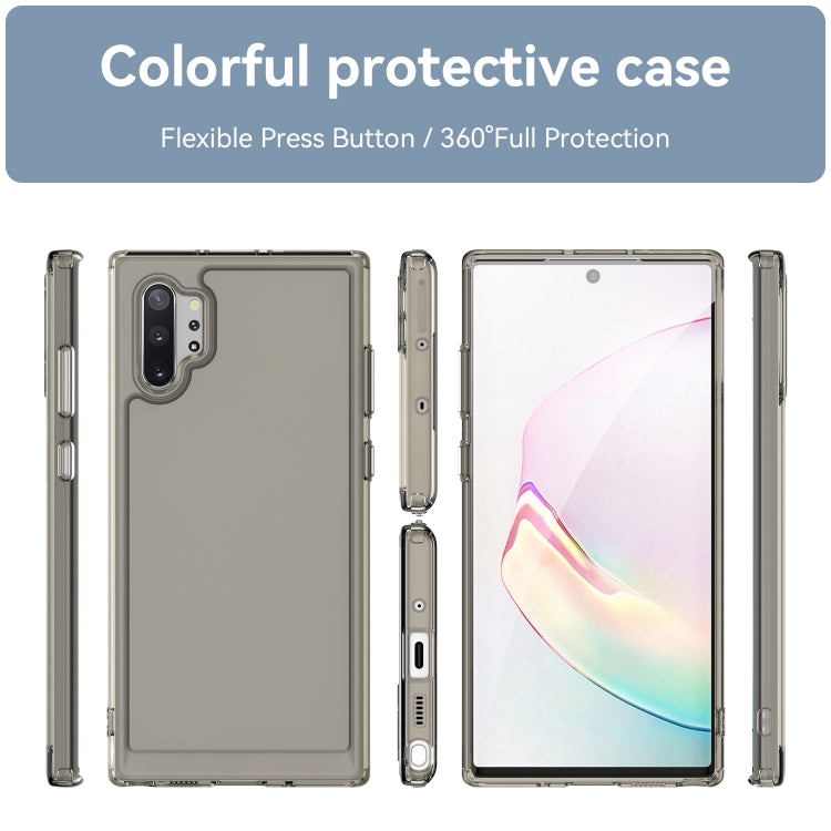 Para Samsung Galaxy Note10+ 5G Candy Series TPU Phone Case (Gris transparente)