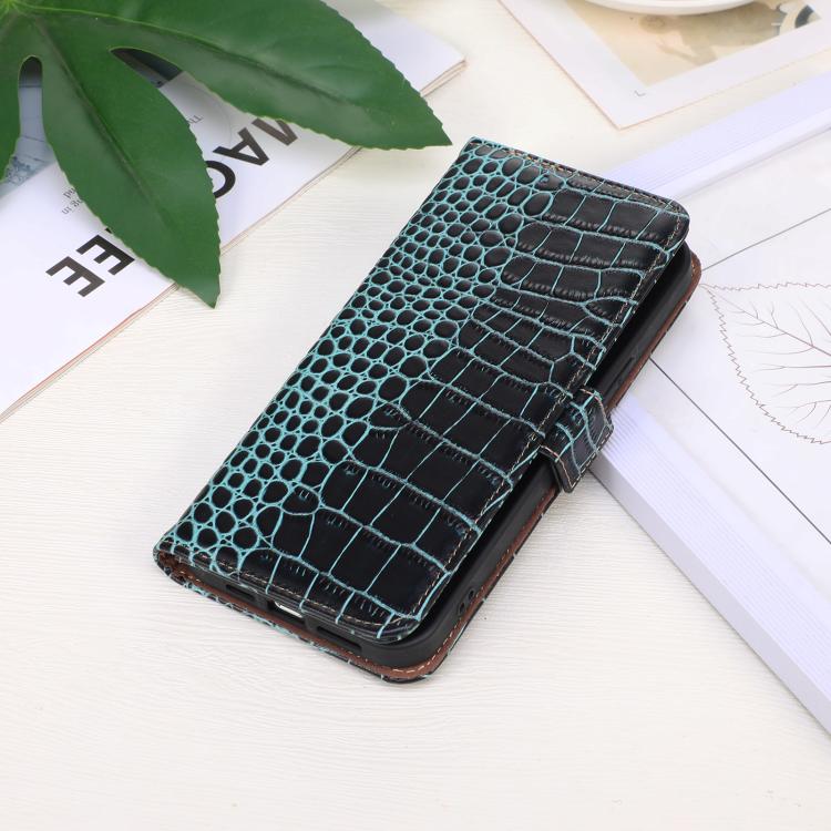 Funda para Teléfono iPhone 16E Piel de Vaca y Cocodrilo (Verde)